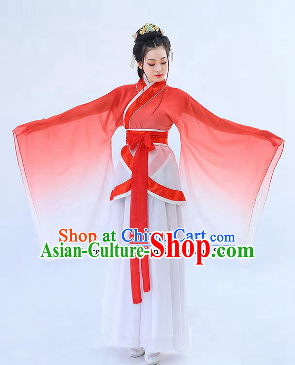 Traditional Chinese Han Dynasty Princess Red Hanfu Dress Ancient Drama Peri Costumes for Women