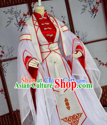 Traditional Chinese Cosplay Prince Embroidered Costumes Ancient Swordsman Hanfu Clothing for Men