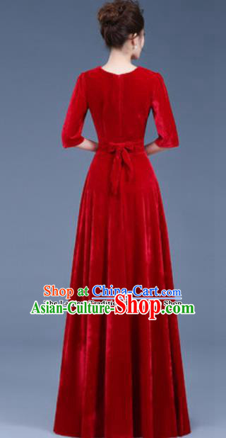 Top Grade Chorus Costume Modern Dance Group Dance Red Dress for Women
