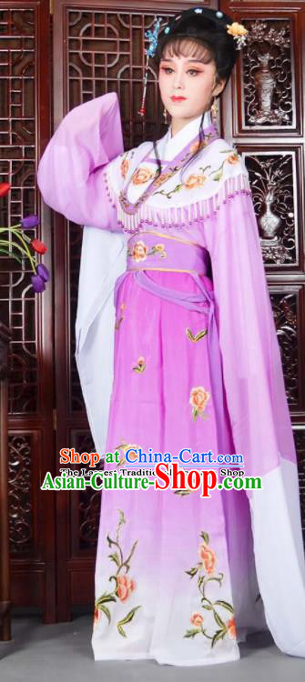 Traditional Chinese Peking Opera Princess Costumes Ancient Peri Purple Dress for Adults
