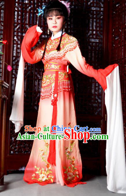 Traditional Chinese Peking Opera Palace Princess Costumes Ancient Peri Red Dress for Adults