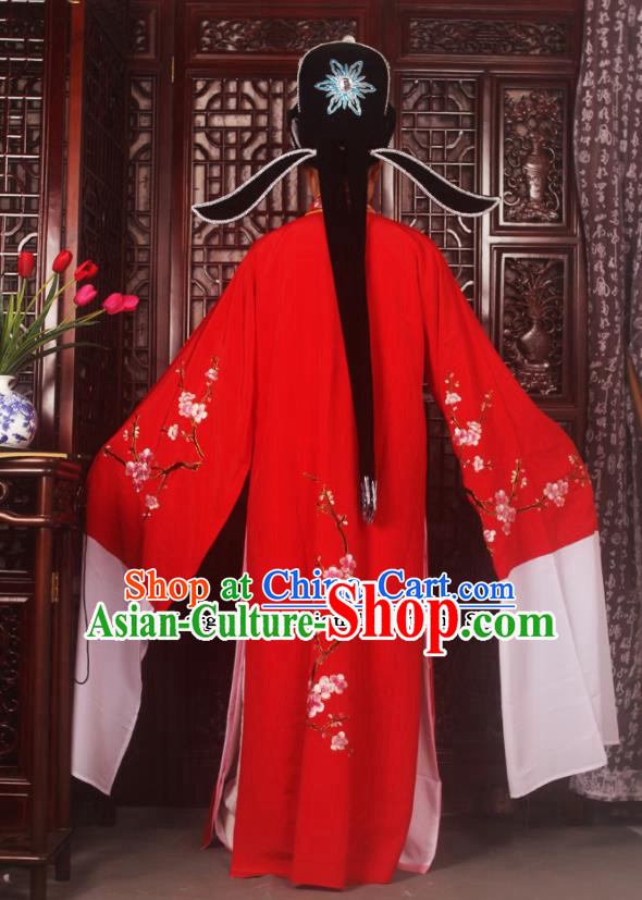 Top Grade Chinese Beijing Opera Costumes Peking Opera Niche Embroidered Red Robe for Adults