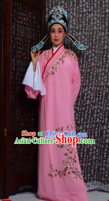 Top Grade Chinese Peking Opera Niche Costumes Embroidered Pink Robe for Adults