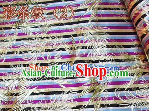 Traditional Chinese Royal Feather Bamboo Pattern Colorful Brocade Tang Suit Fabric Silk Fabric Asian Material