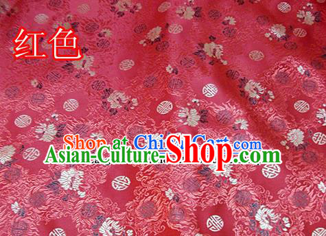 Traditional Chinese Royal Pattern Red Brocade Tang Suit Fabric Silk Fabric Asian Material