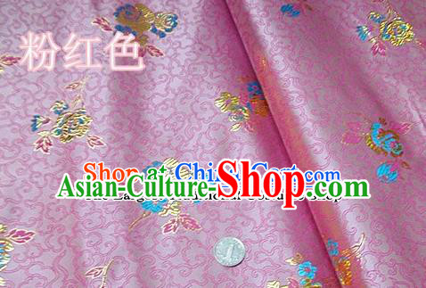 Traditional Chinese Royal Pattern Pink Brocade Tang Suit Fabric Silk Fabric Asian Material