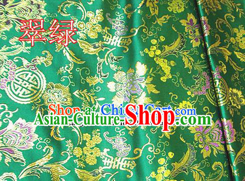 Traditional Chinese Green Brocade Tang Suit Palace Fabric Silk Fabric Asian Material