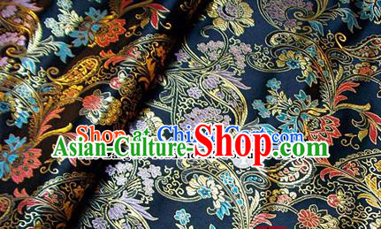 Traditional Chinese Royal Pattern Black Brocade Tang Suit Fabric Silk Fabric Asian Material