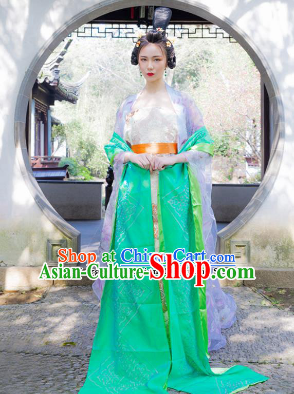 Chinese Ancient Drama Flying Apsaras Hanfu Dress Traditional Tang Dynasty Princess Costumes for Women
