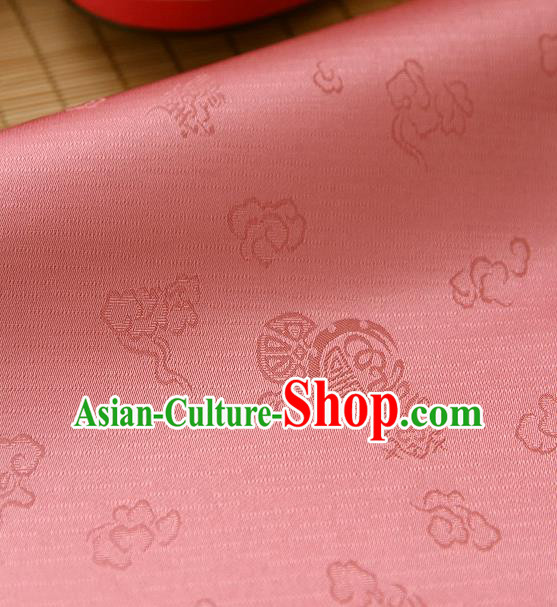 Traditional Asian Classical Pattern Watermelon Red Brocade Cloth Drapery Korean Hanbok Palace Satin Silk Fabric