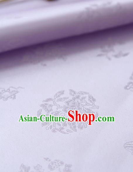 Traditional Asian Classical Pattern Lilac Brocade Cloth Drapery Korean Hanbok Palace Satin Silk Fabric