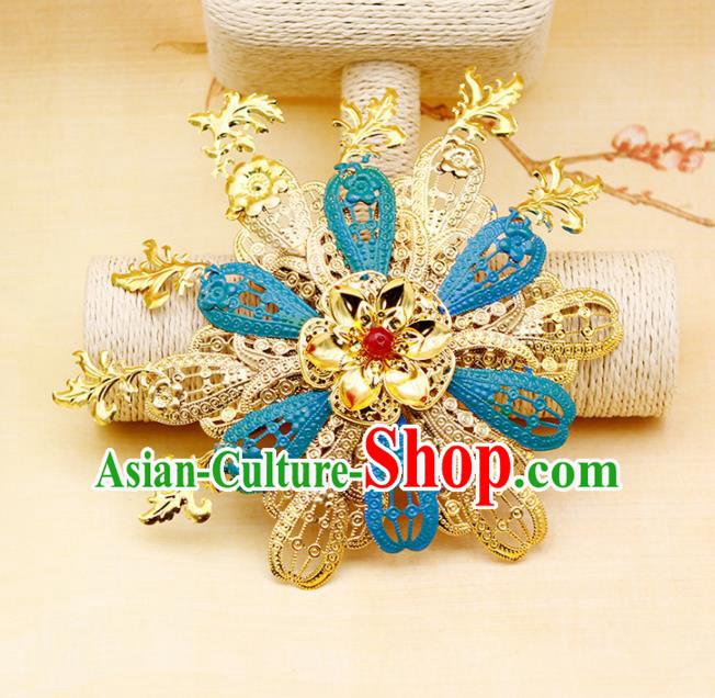 Chinese Traditional Hair Accessories Ancient Princess Blue Hairpins for Women
