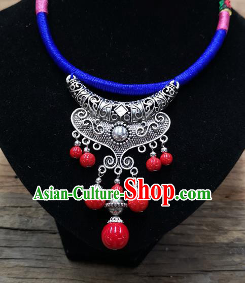 Chinese Traditional Jewelry Accessories Yunnan Minority Sliver Necklace for Women