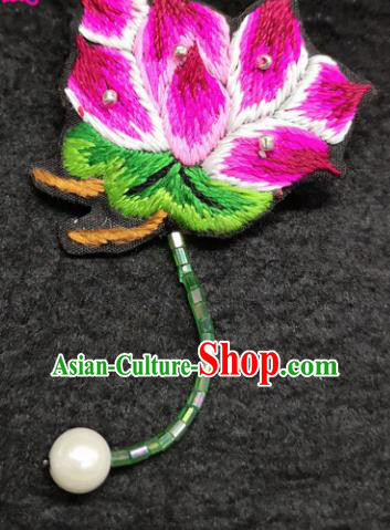 Chinese Traditional Jewelry Accessories Yunnan Minority Embroidered Brooch for Women