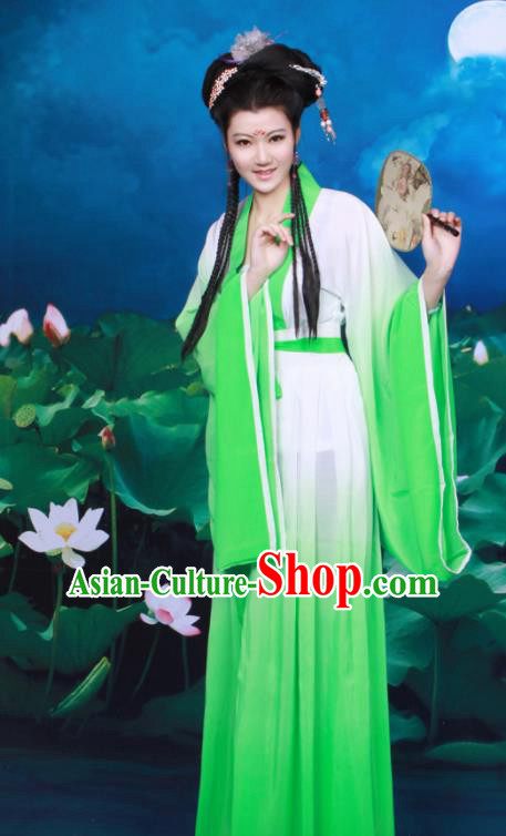 Chinese Ancient Peri Green Hanfu Dress Tang Dynasty Nobility Lady Historical Costumes for Women