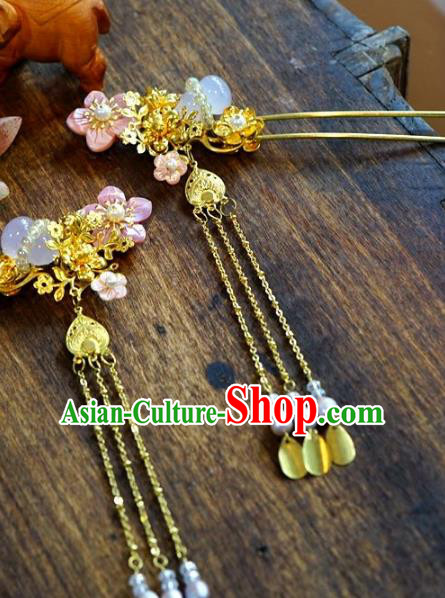 Chinese Handmade Classical Xiuhe Hair Accessories Step Shake Ancient Bride Hairpins for Women