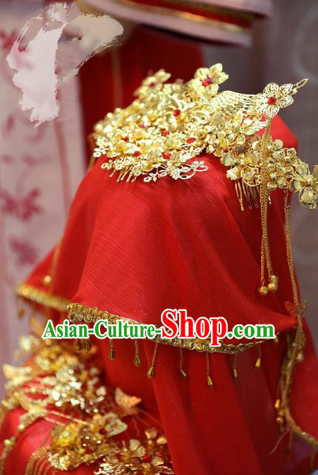 China Ancient Tang Dynasty Cosplay Princess Wedding Hair Accessories Bride Headwear Hairpins