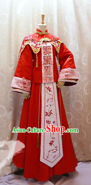 China Ancient Cosplay Princess Clothing Traditional Han Dynasty Palace Lady Red Wedding Dress for Women