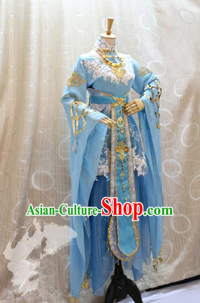 Ancient Traditional China Cosplay Tang Dynasty Palace Princess Costumes Complete Set for Women