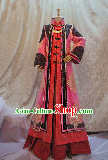 Ancient Traditional China Cosplay Qing Dynasty Imperial Concubine Costumes Complete Set for Women
