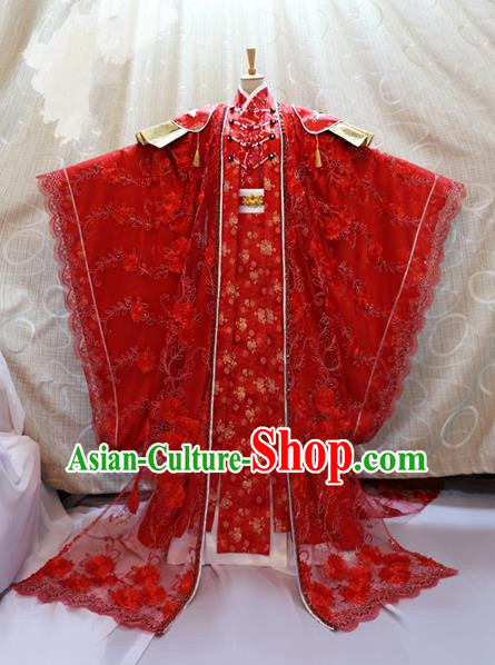 Ancient Traditional China Cosplay Tang Dynasty Palace Princess Wedding Costumes Red Dress for Women