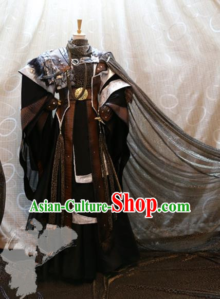 Ancient China Cosplay Royal Emperor Costumes Swordsman Embroidered Clothing for Men