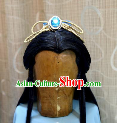 China Ancient Tang Dynasty Cosplay Swordsman Prince Wig Sheath and Hair Accessories Hairpins