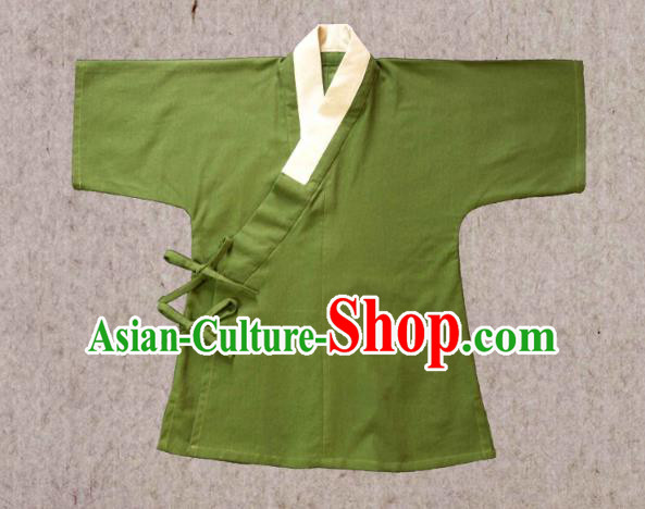 Ancient China Ming Dynasty Swordsman Costumes Hanfu Green Shirts for Men
