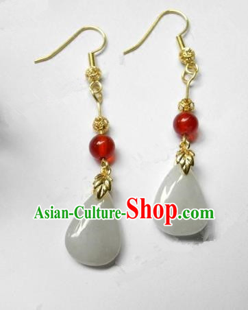 Asian Chinese Traditional Handmade Jewelry Accessories Jadeite Earrings for Women