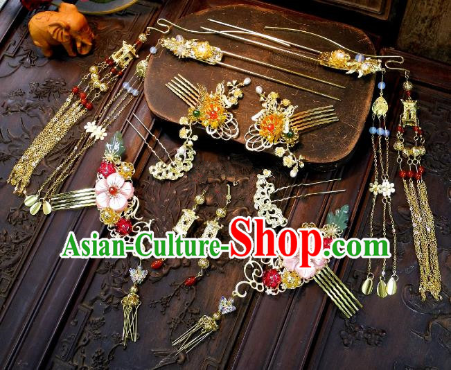 Chinese Handmade Classical Hairpins Ancient Hanfu Hair Comb Hair Accessories Complete Set for Women