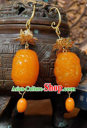 Asian Chinese Traditional Handmade Jewelry Accessories Beeswax Earrings for Women