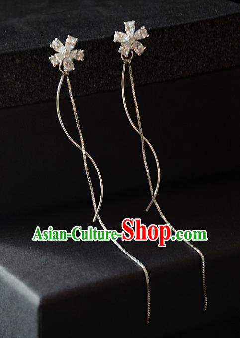 European Western Bride Vintage Accessories Eardrop Renaissance Crystal Flower Tassel Earrings for Women