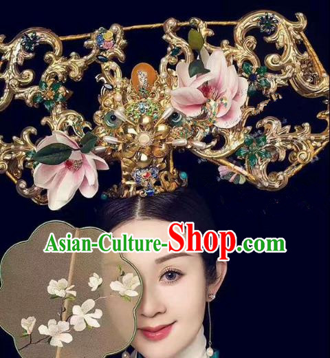 Chinese Handmade Classical Hair Accessories Qing Dynasty Phoenix Coronet Ancient Hanfu Hairpins for Women