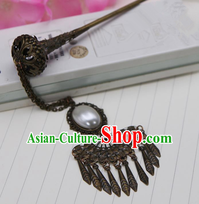 Handmade Chinese Ancient Palace Lady Hair Accessories Hanfu Tassel Hairpins for Women