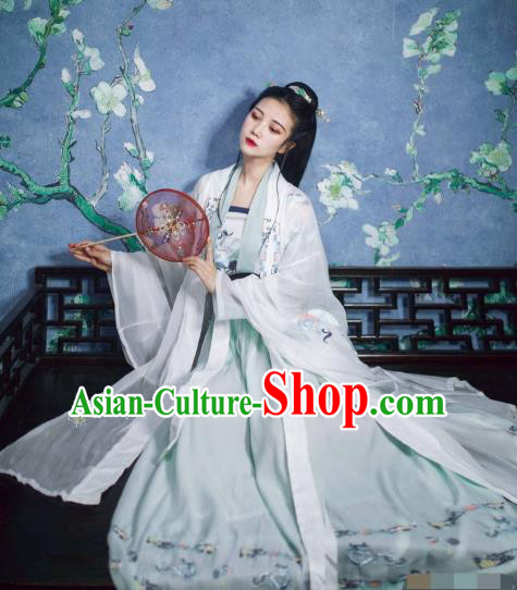 China Ancient Tang Dynasty Palace Princess Embroidered Costume Complete Set for Women