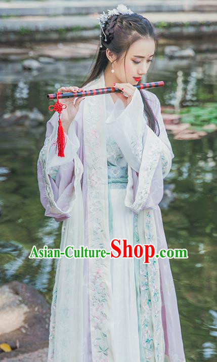 China Ancient Fairy Clothing Tang Dynasty Palace Princess Embroidered Costume for Women