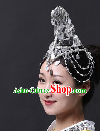 Chinese Classical Yangge Folk Fan Dance Hair Accessories Yangko Paillette Tassel Headwear for Women