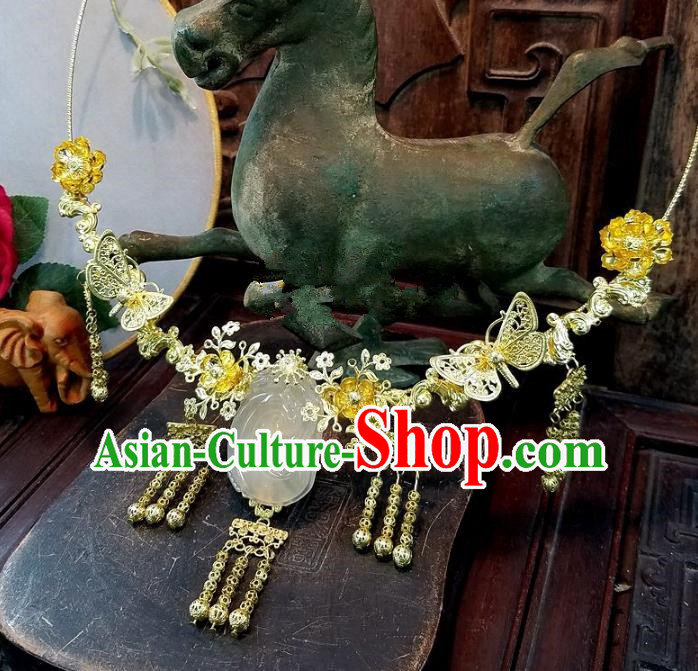 Asian Chinese Traditional Handmade Jewelry Accessories Jade Necklace for Women