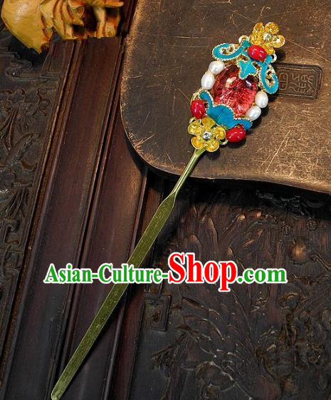 Chinese Handmade Classical Cloisonne Hair Accessories Ancient Wedding Hair Stick Hairpins for Women