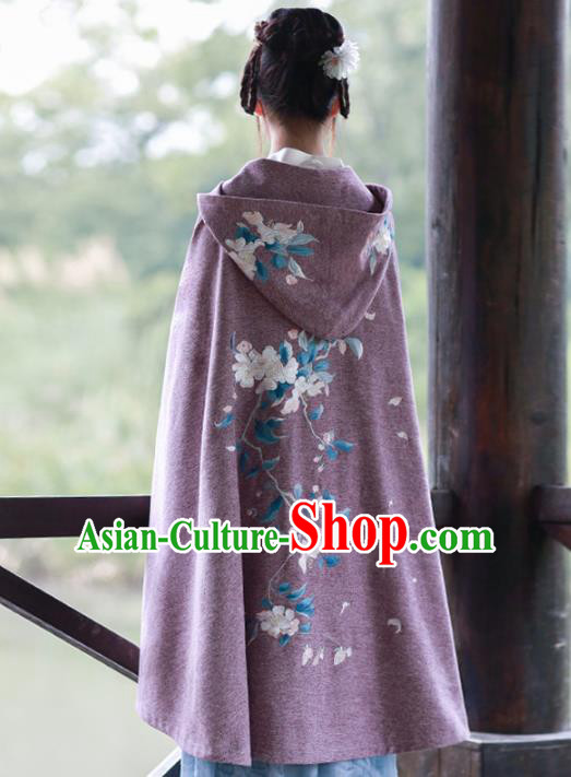 Traditional Chinese Ancient Ming Dynasty Princess Costume Embroidered Hanfu Cloak for Women