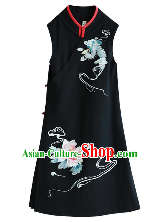 Traditional Ancient Chinese Young Women Cheongsam Dress Tangsuit Stand Collar Blouse Dress Tang Suit Clothing