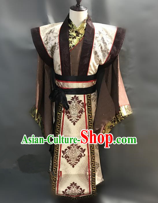 Traditional Chinese Stage Performance Costume Ancient Three Kingdoms Period Minister Cao Cao Clothing for Men