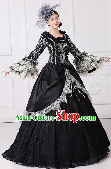 Traditional European Court Renaissance Costume Stage Performance Middle Ages Dowager Dress Clothing for Women