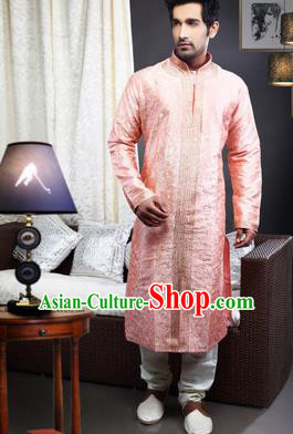 Traditional Asian India Stage Performance Pink Costume Hindustan Indian National Clothing for Men
