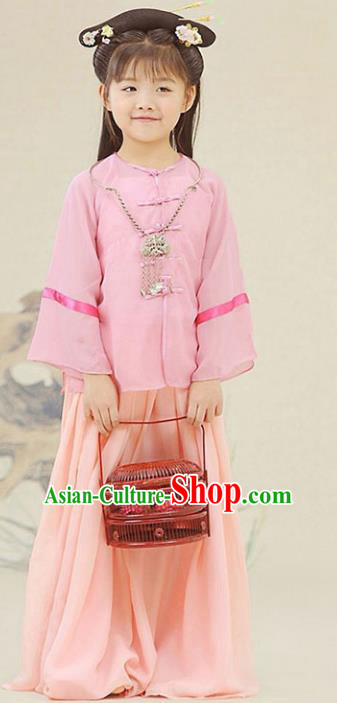 Traditional Chinese Ming Dynasty Nobility Lady Costume Ancient Princess Clothing for Kids