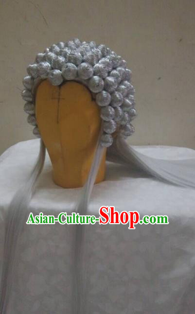 Traditional China Ancient Cosplay Swordsman Wig Chignon for Men