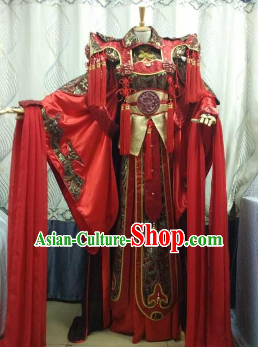 China Ancient Cosplay Swordswoman Costume Fancy Dress Traditional Halloween Princess Hanfu Clothing for Women