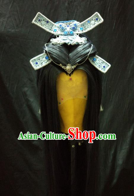 Traditional China Ancient Cosplay Asmodians Princess Swordswoman Wig and Hair Accessories
