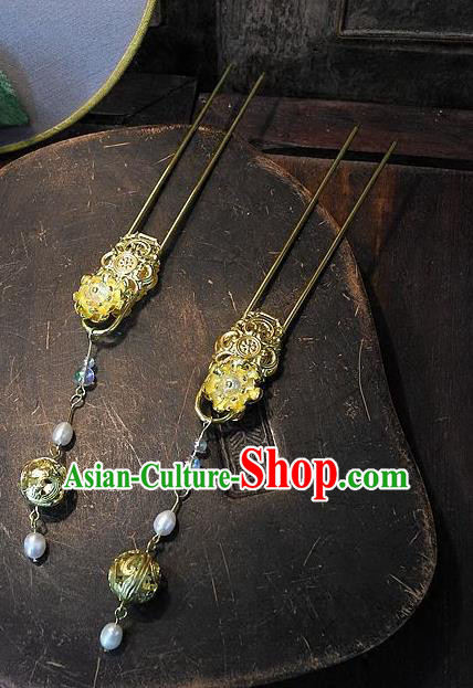 Chinese Handmade Classical Hair Accessories Ancient Wedding Hanfu Hair Stick Hairpins Headwear for Women