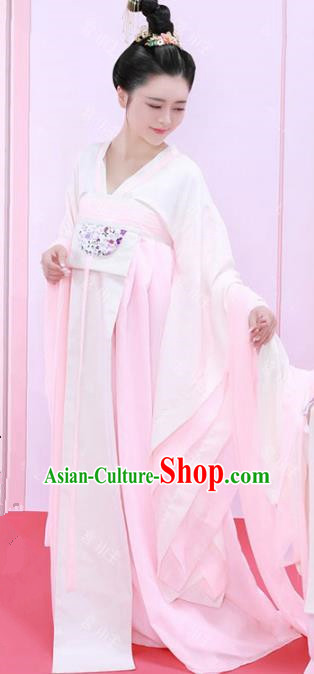 Asian Chinese Ancient Tang Dynasty Palace Lady Costume and Headpiece Complete Set for Women